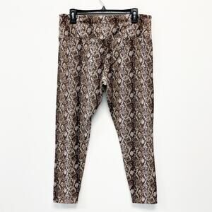 Suave Women's PXL Brown Snakeskin Print Revolutionary Tummy Control Leggings